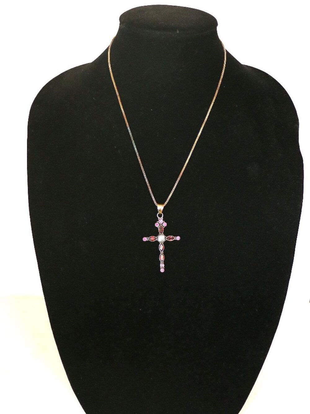 Sterling Silver Cross Pendant with Gemstones by Nicky Butler.